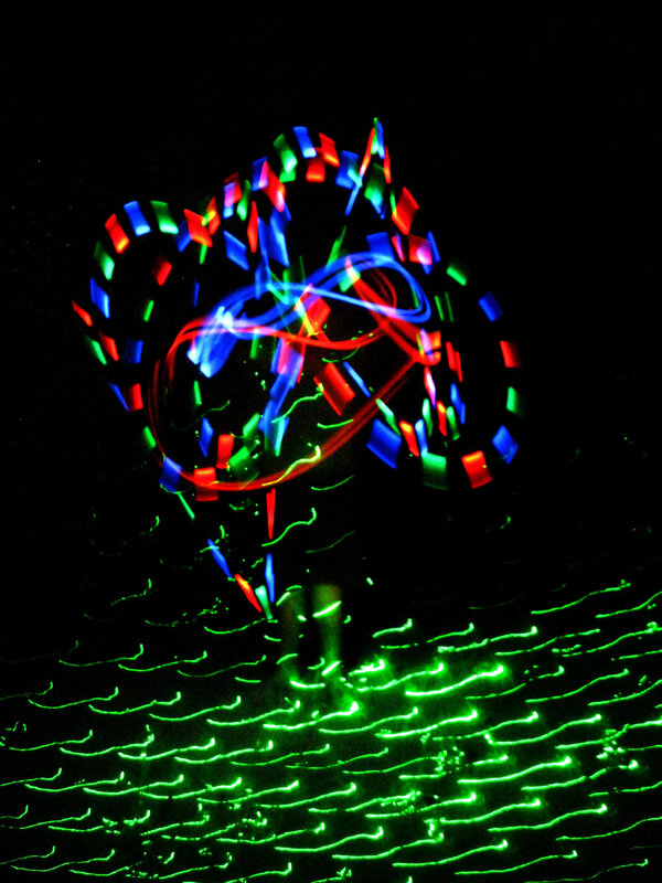 Colorful light painting in motion