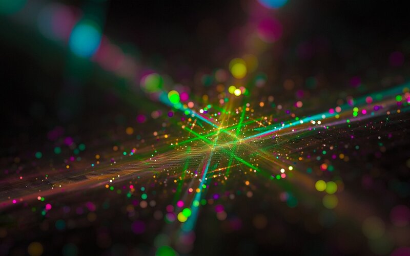 Colorful Light Particles — Green