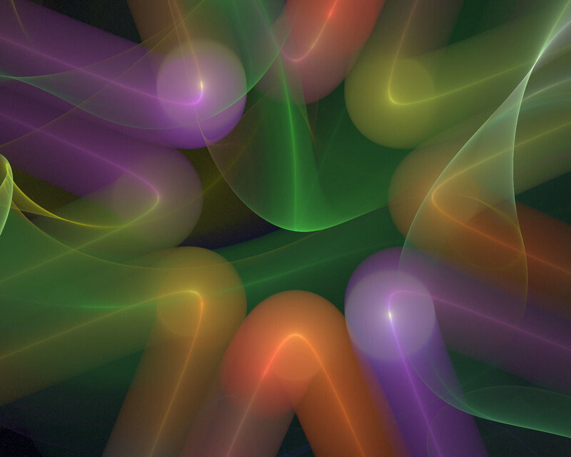 Colorful Light Patterns — Green, Dynamic, Abstract, Curves