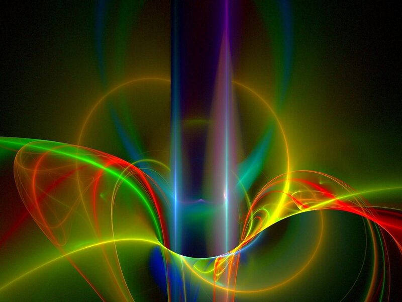Colorful Light Patterns — Green, Dynamic, Abstract, Light Beams