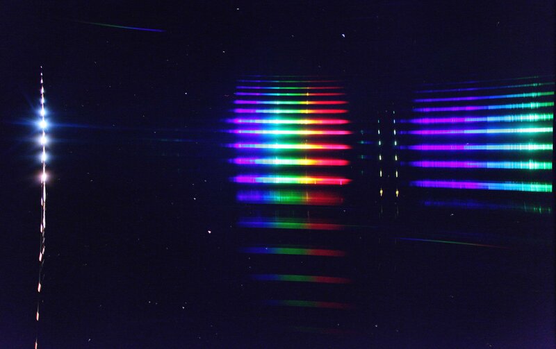 Colorful light patterns in space