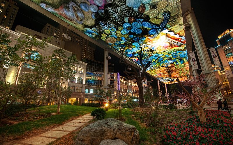 Colorful Light Projection — Blue