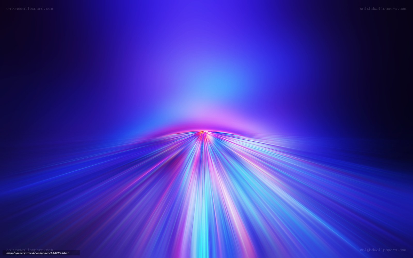 Colorful light rays converge