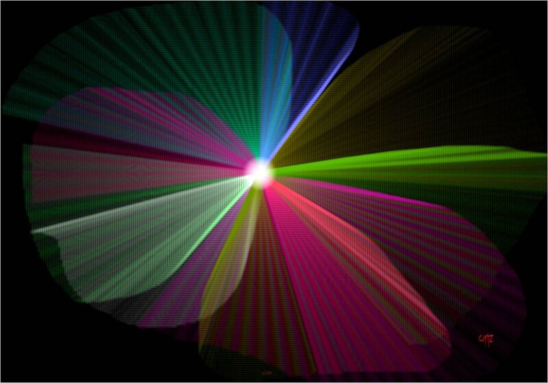 Colorful Light Rays — Green, Vibrant, Abstract