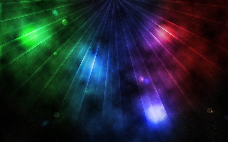 colorful light rays in space