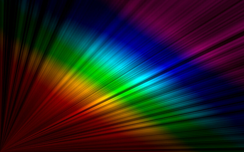 Colorful light rays radiating