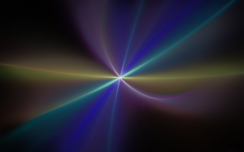 Colorful light rays radiating