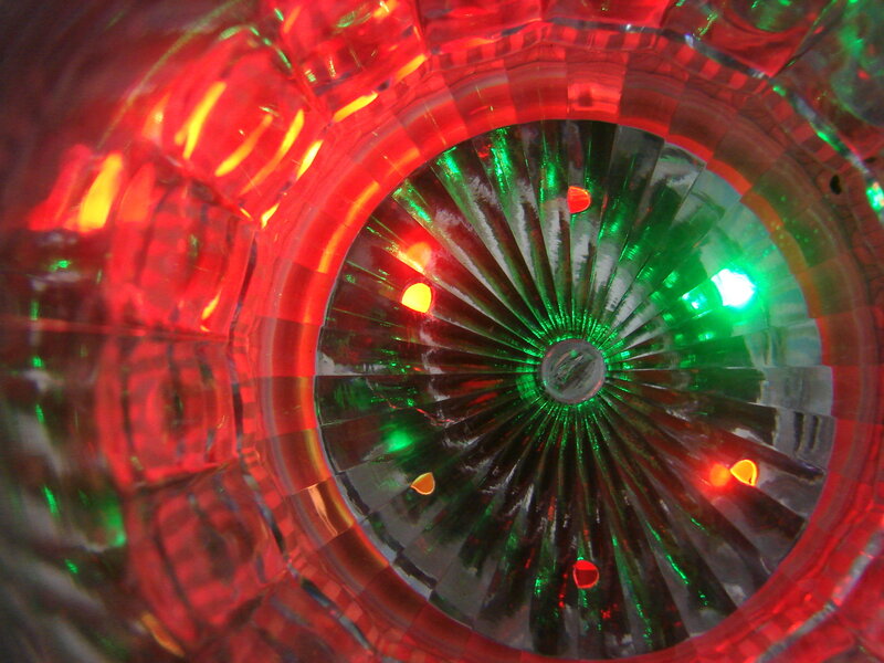 colorful light reflection in glass