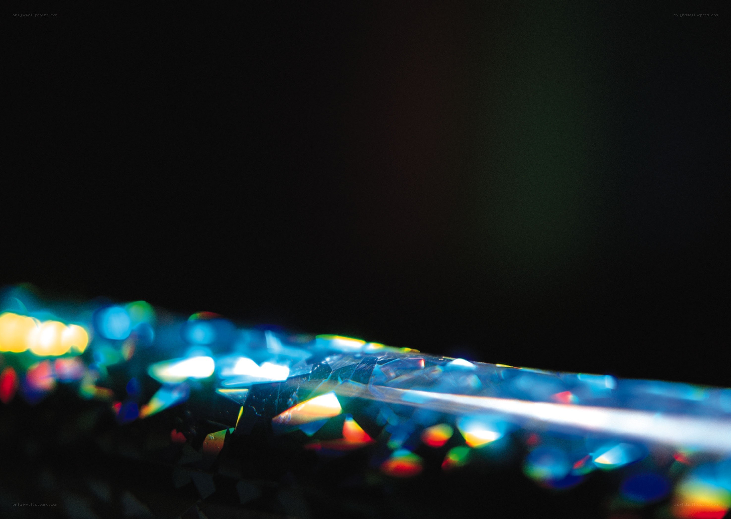 Colorful light refraction on a surface