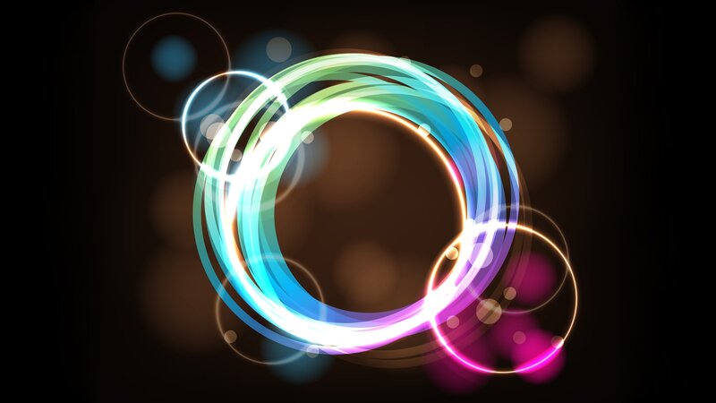Colorful Light Rings — Blue, Dynamic, Abstract