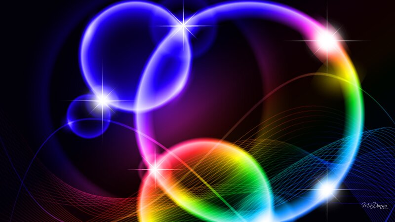 Colorful Light Rings — Blue, Vibrant
