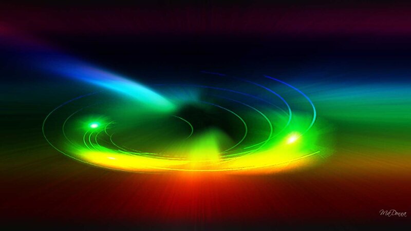 Colorful Light Rings — Green, Dynamic