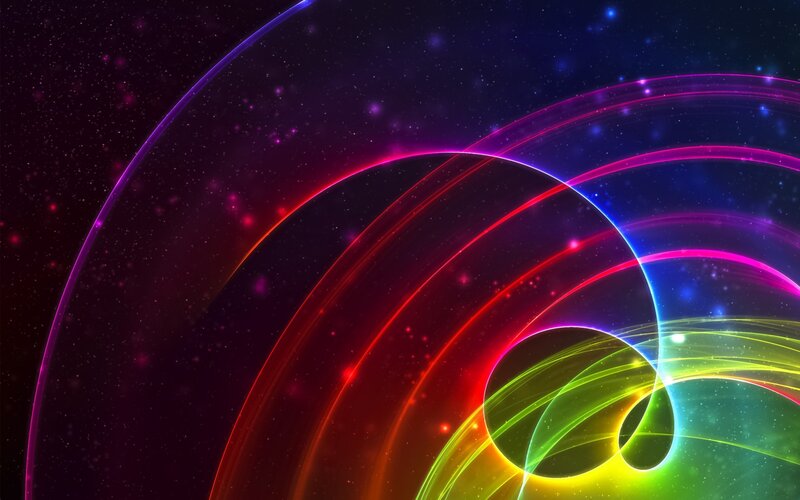 Colorful Light Rings — Purple, Cosmic