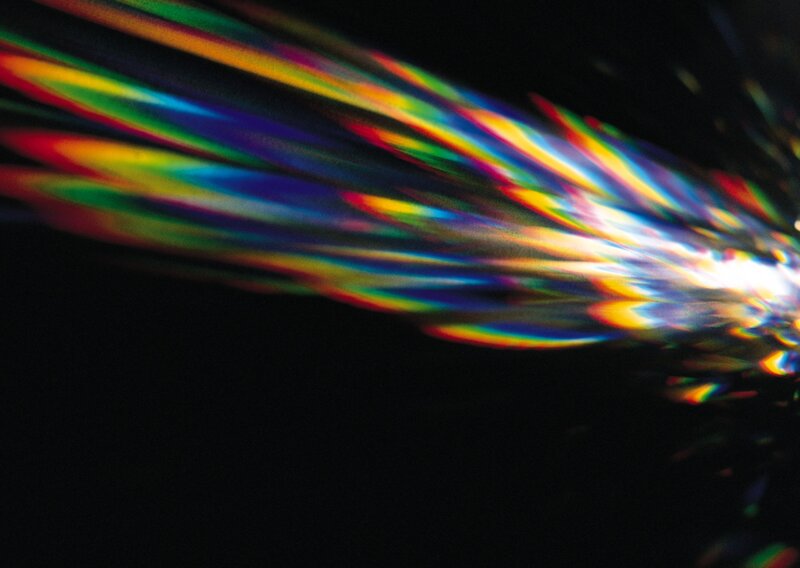 Colorful light spectrum on black