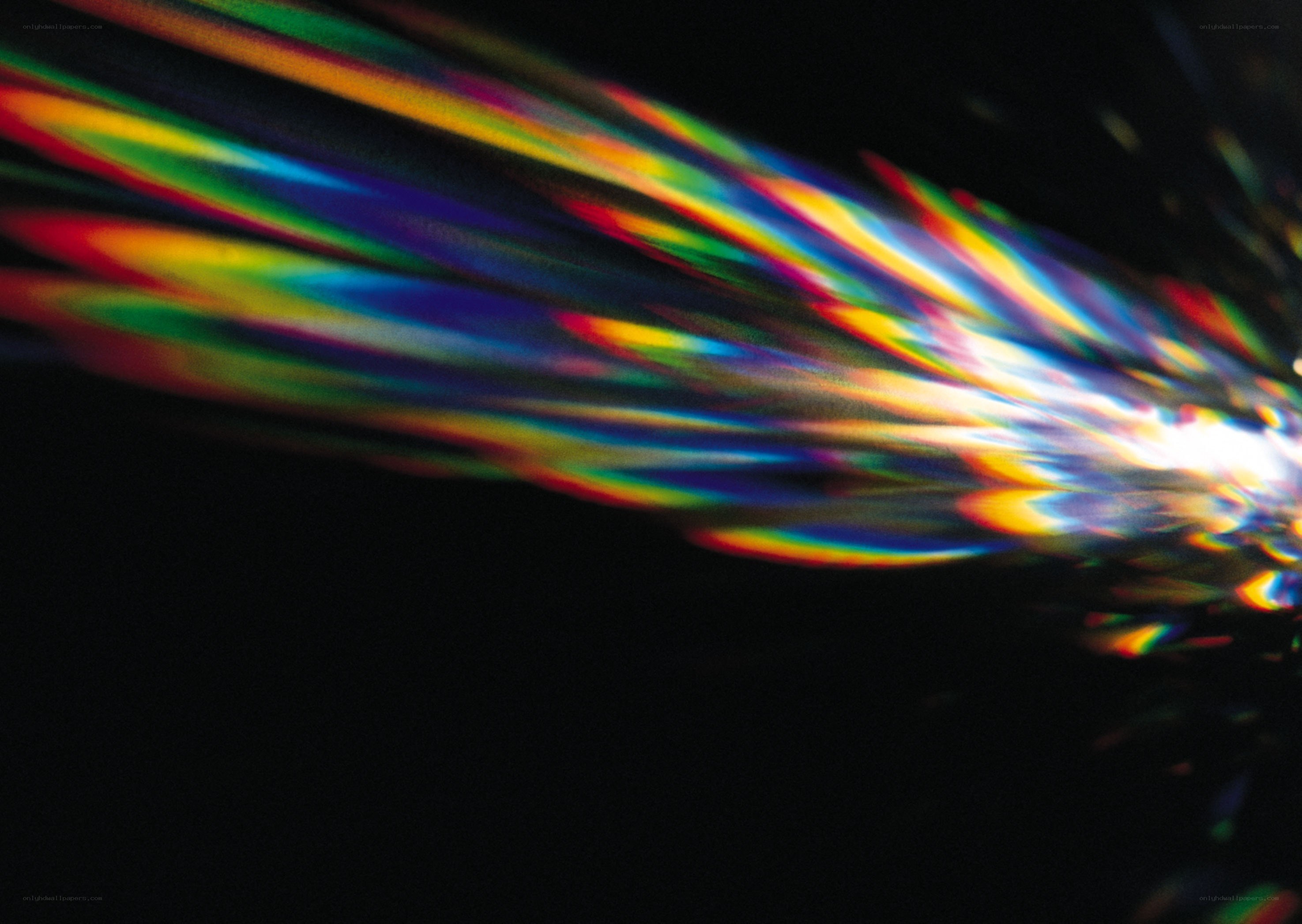 Colorful light spectrum on black