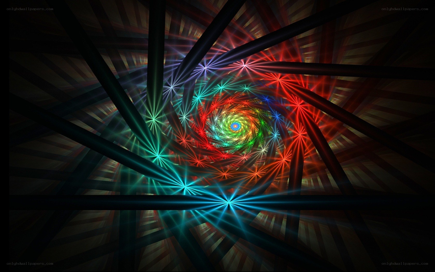 colorful light spiral tunnel