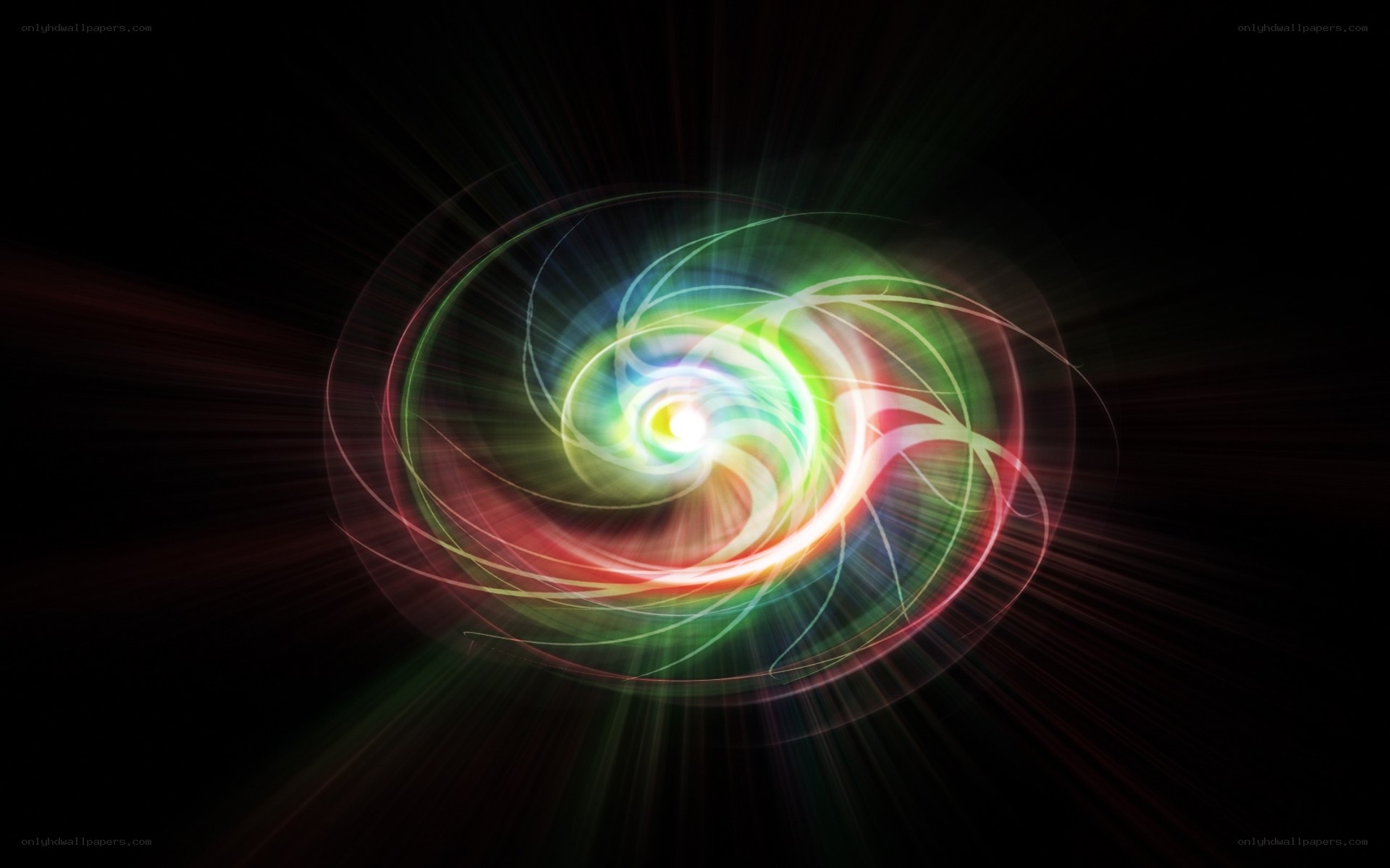 Colorful light spiral