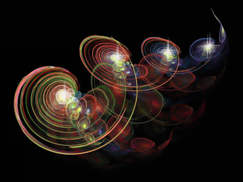 Colorful Light Spirals — Red