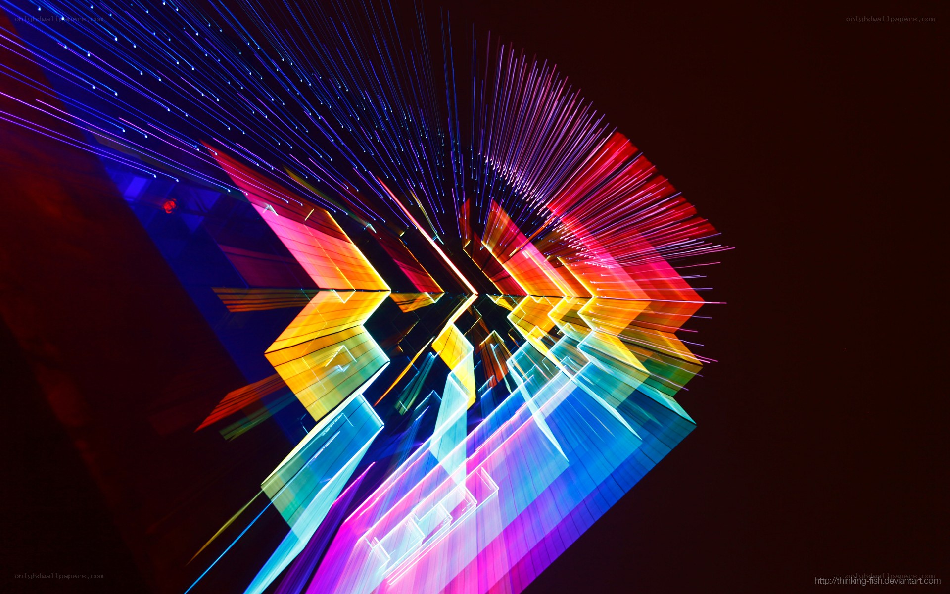Colorful light streaks