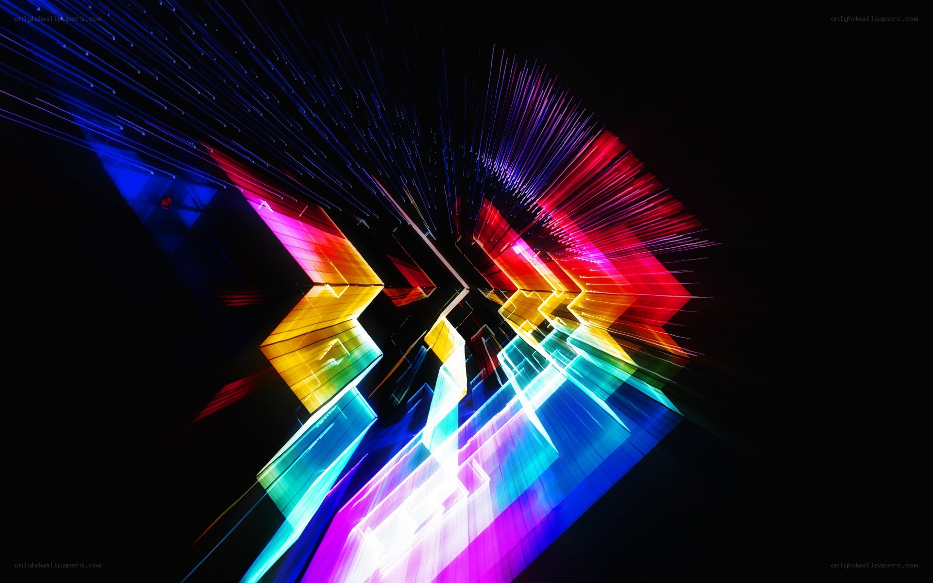 colorful light streaks