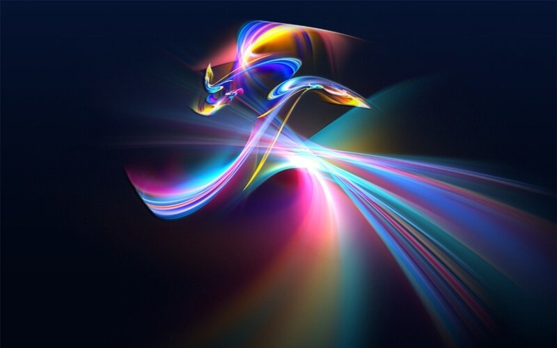 Colorful light streaks abstract art
