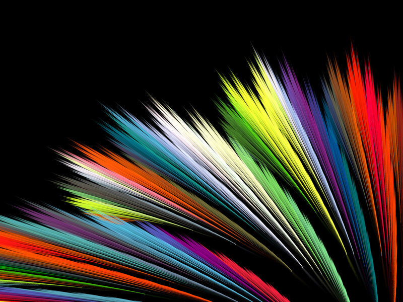 Colorful Light Streaks — Black, Dynamic, Abstract, Black Background