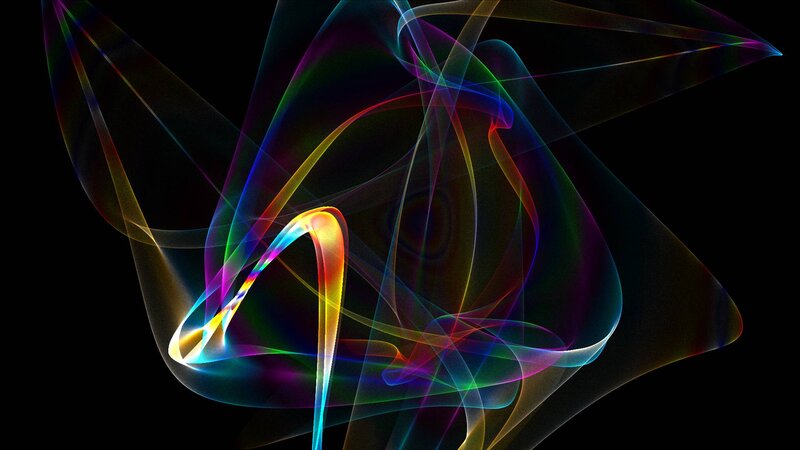 Colorful Light Streaks — Black, Dynamic, Abstract, Curves