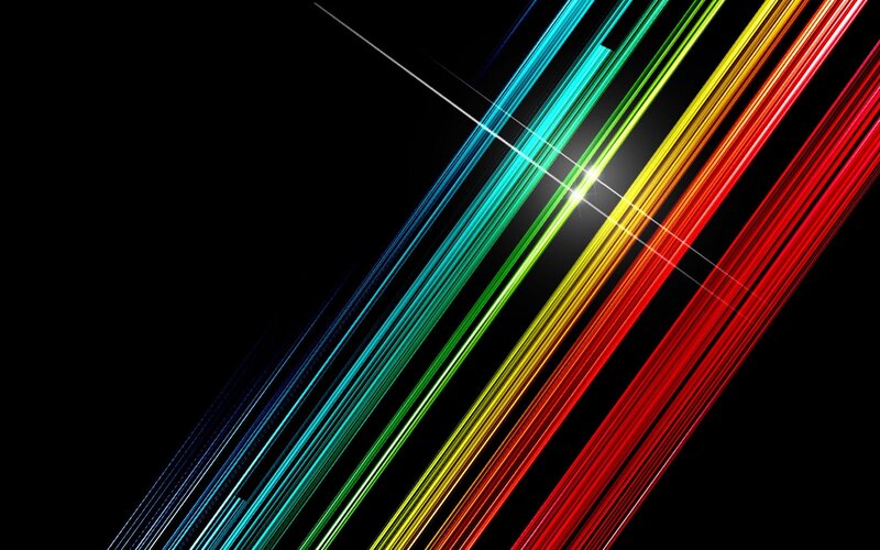 Colorful Light Streaks — Black, Dynamic, Abstract, Light Beams