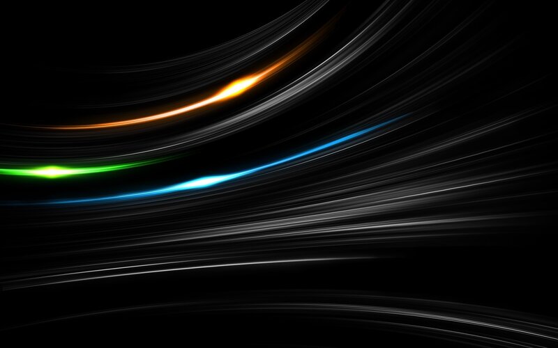 Colorful Light Streaks — Black, Dynamic, Abstract, Light Trails, Black Background