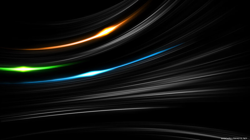 Colorful Light Streaks — Black, Dynamic, Abstract, Light Trails