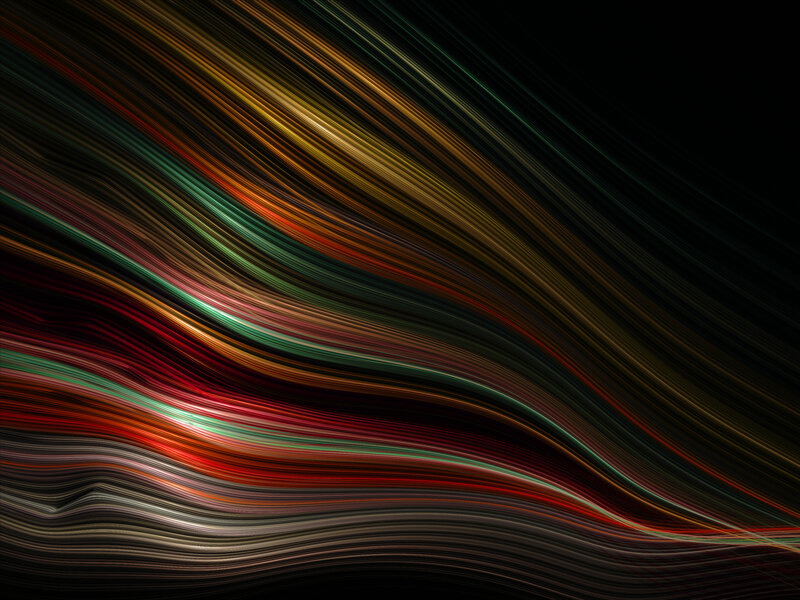 Colorful Light Streaks — Black, Dynamic, Abstract, Lines, Curves