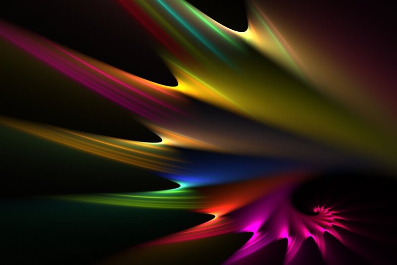 Colorful Light Streaks — Black, Dynamic, Abstract, Spiral
