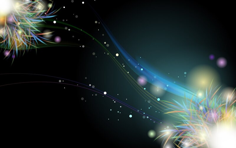 Colorful Light Streaks — Black, Dynamic, Night, Digital Art, Light Trails