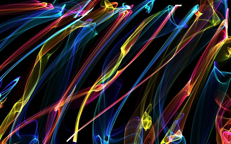 Colorful Light Streaks — Black, Dynamic