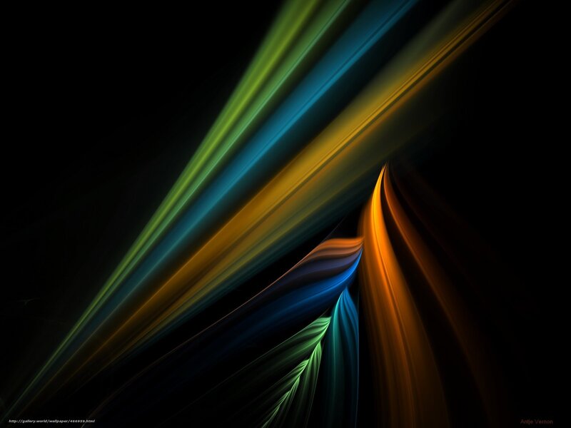 Colorful Light Streaks — Blue, Dynamic, Abstract, Darkness, Curves