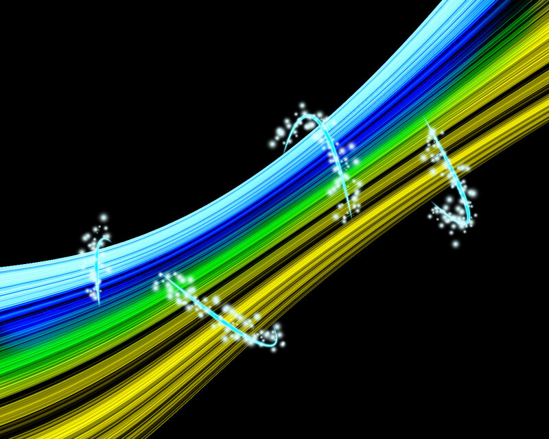 Colorful Light Streaks — Blue, Dynamic, Abstract, Light Trails, Sparkles, Curves