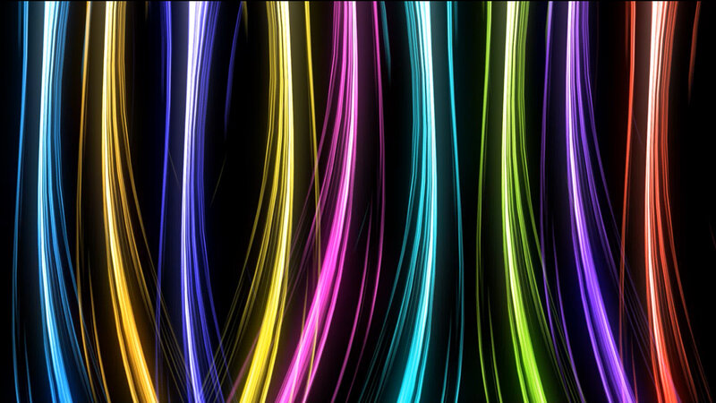 Colorful Light Streaks — Blue, Dynamic, Abstract, Lines, Dark Background