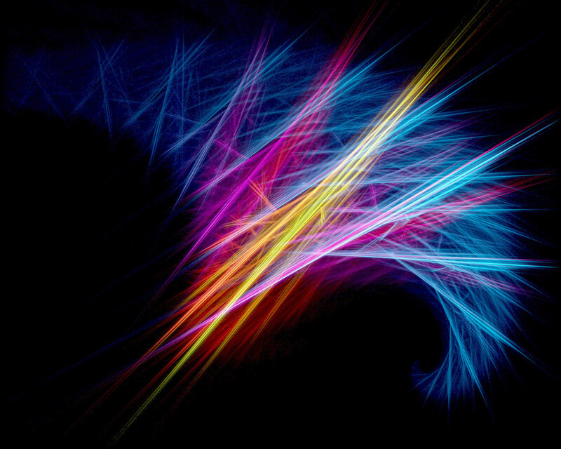 Colorful Light Streaks — Blue, Dynamic, Abstract, Lines, Fractal