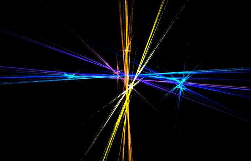 Colorful Light Streaks — Blue, Dynamic, Abstract, Lines, Stars