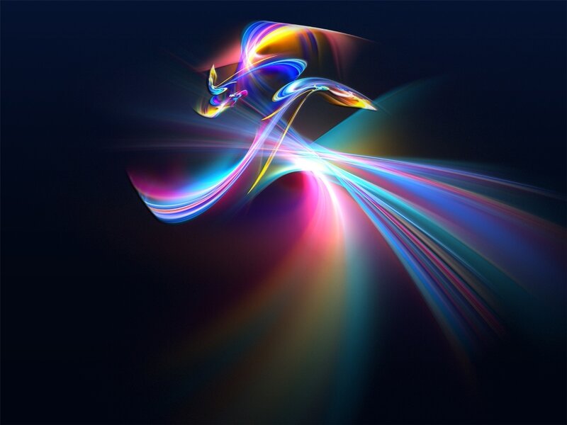 Colorful Light Streaks — Blue, Dynamic, Abstract, Motion, Darkness, Purple