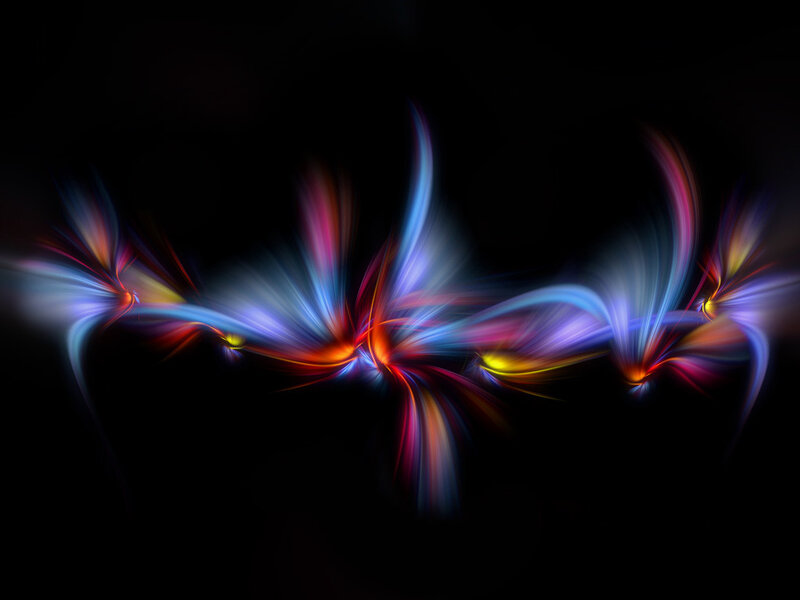 Colorful Light Streaks — Blue, Dynamic, Abstract, Motion, Darkness, Red