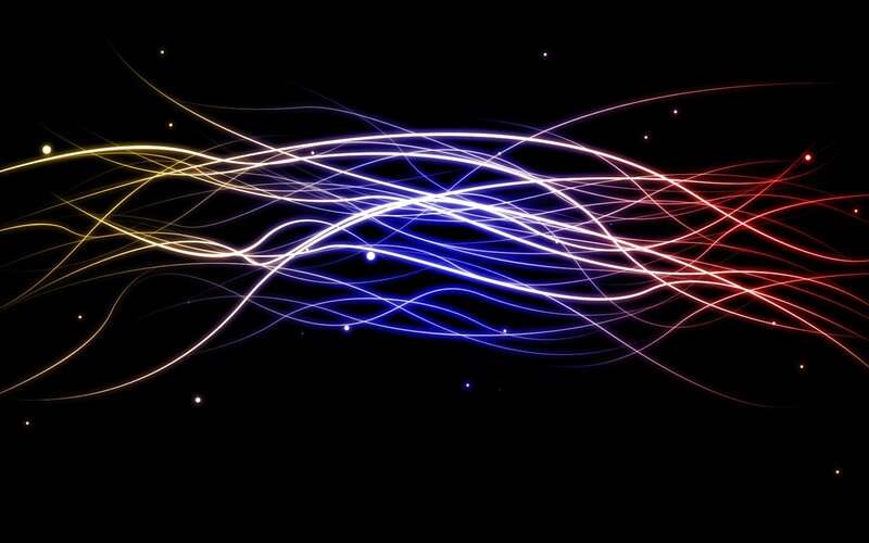 Colorful Light Streaks — Blue, Dynamic, Night, Abstract, Stars