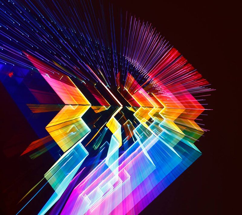 Colorful Light Streaks — Blue, Dynamic, Night, Abstract