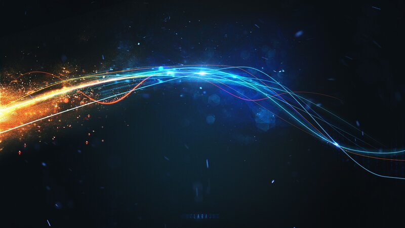 Colorful Light Streaks — Blue, Dynamic, Night, Digital Art