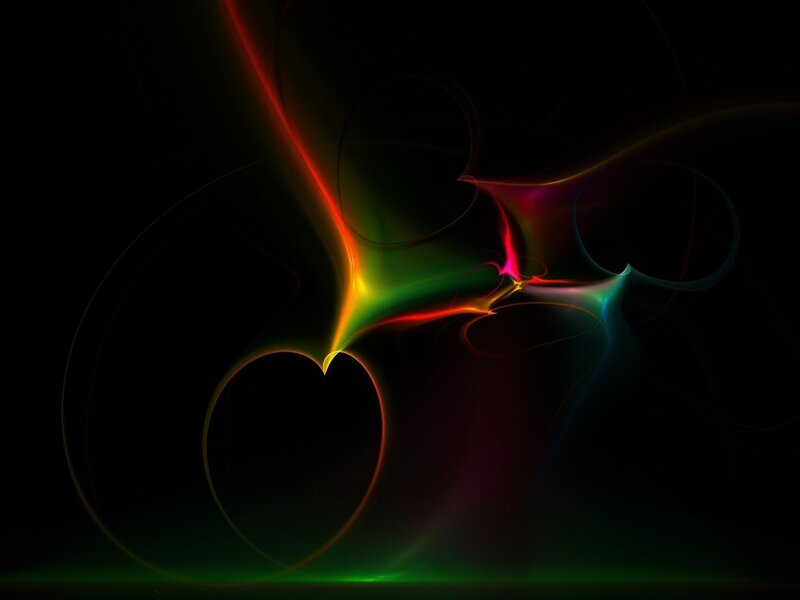 Colorful Light Streaks — Green, Dynamic, Abstract, Curves, Dark Background