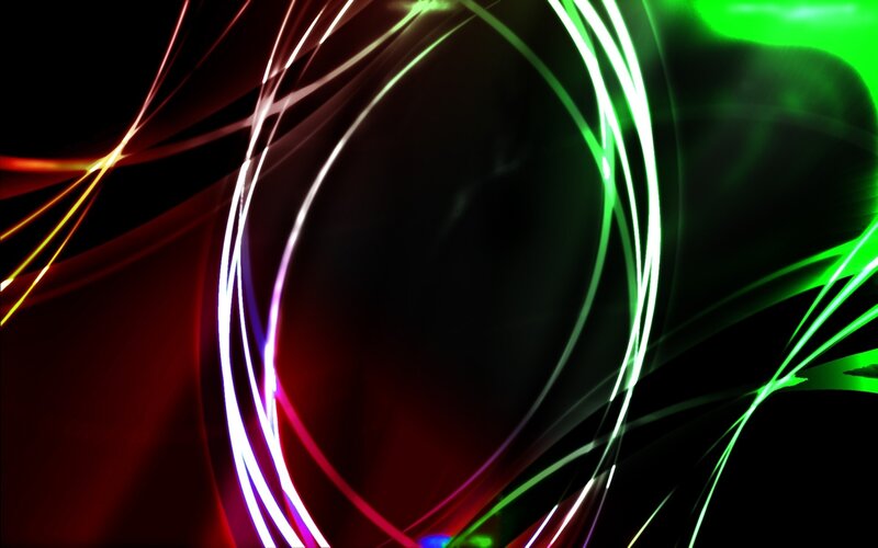 Colorful Light Streaks — Green, Dynamic, Abstract, Curves, Lines