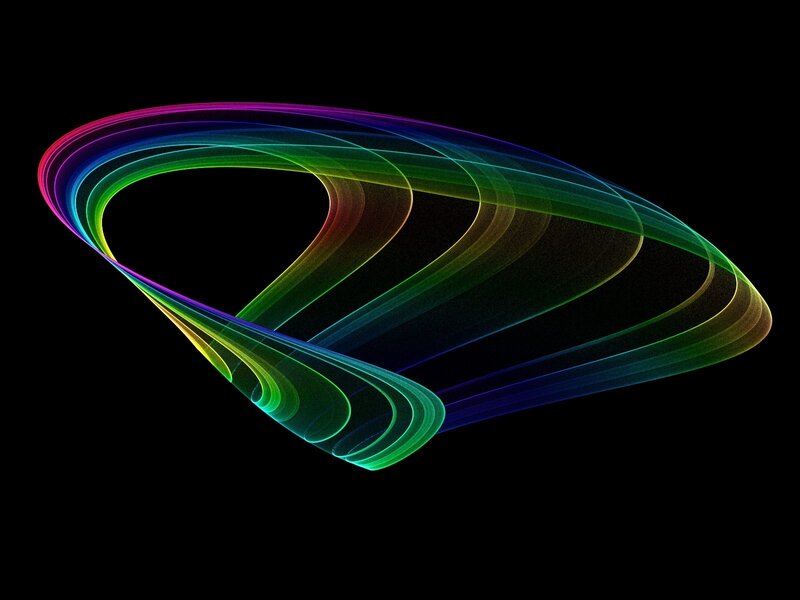 Colorful Light Streaks — Green, Dynamic, Abstract, Curves