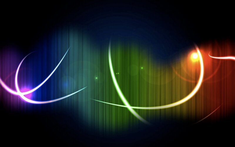 Colorful Light Streaks — Green, Dynamic, Abstract, Light Trails, Bokeh