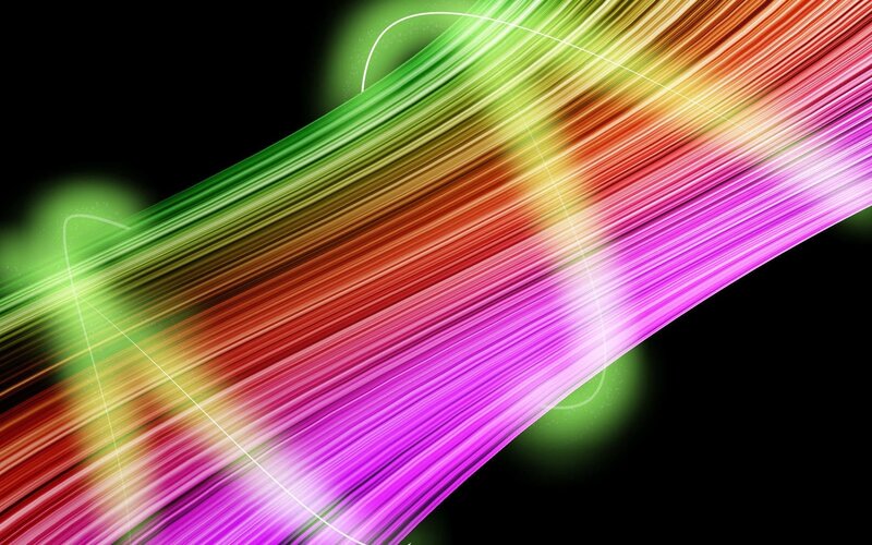 Colorful Light Streaks — Green, Dynamic, Abstract, Light Trails, Glow