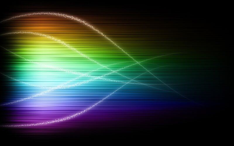Colorful Light Streaks — Green, Dynamic, Abstract, Light Trails, Rainbow Colors
